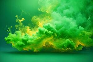 groen rook behang, rook achtergrond, rook Effecten achtergrond, rook achtergronden, kleurrijk rook achtergrond, abstract rook achtergronden, ai generatief foto
