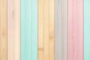 pastel houten planken achtergrond, pastel hout achtergrond, houten planken achtergrond, hout achtergrond, houten achtergrond, kleurrijk hout achtergrond, hout structuur achtergrond, ai generatief foto