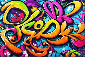 graffiti achtergrond, graffiti behang, graffiti patroon, straat kunst achtergrond, graffiti kunst, graffiti ontwerp, graffiti verf, ai generatief foto