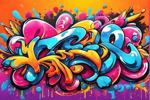 graffiti behang, graffiti achtergrond, graffiti patroon, straat kunst achtergrond, graffiti kunst, graffiti ontwerp, graffiti verf, ai generatief foto