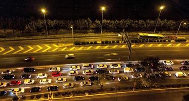 bouwkranen in madrid, spanje foto