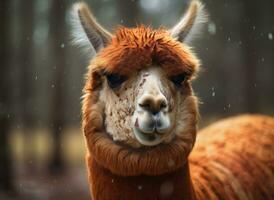 alpaca portret gemaakt met generatief ai technologie foto