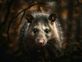 opossum portret gemaakt met generatief ai technologie foto