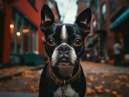 Boston terriër hond gemaakt met generatief ai technologie foto