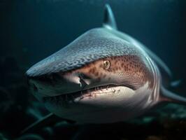 haai portret gemaakt met generatief ai technologie foto