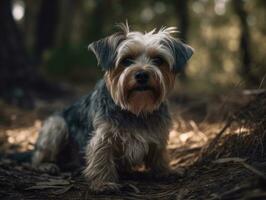 biewer terriër hond gemaakt met generatief ai technologie foto