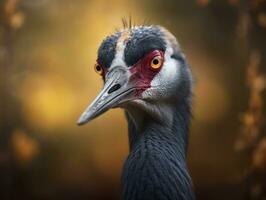 kraan vogel portret gemaakt met generatief ai technologie foto