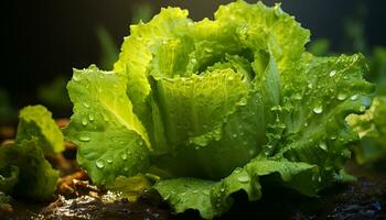 versheid en natuur in een single blad groente gegenereerd door ai foto