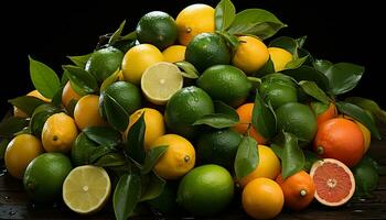 vers citrus fruit, natuur levendig, sappig, gezond, verfrissend zomer genot gegenereerd door ai foto