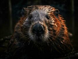 bever portret gemaakt met generatief ai technologie foto