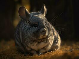 chinchilla portret gemaakt met generatief ai technologie foto