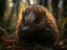 echidna portret gemaakt met generatief ai technologie foto