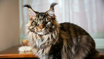 heel mooi mainecoon kat foto - ai gegenereerd