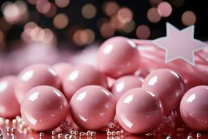 abstract glimmend achtergrond met roze kleur sterren, modieus kleur, stijl van Barbie roze. ai generatief foto