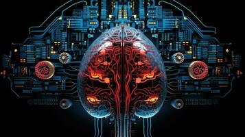 systeem neuroprocessor menselijk hersenen ai gegenereerd foto