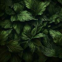 intiem botanisch fotografie - groen bladeren, gegenereerd ai schot foto
