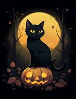 halloween zwart kat. mystiek kunst. foto