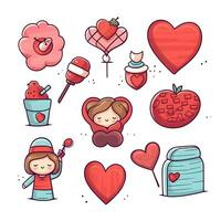 Valentijn dag hart element liefde gelukkig viering roze sjabloon generatief ai. foto