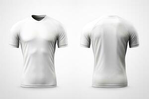 mockup sport- Amerikaans voetbal team uniformen wit shirt, generatief ai illustratie foto