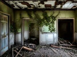 oud verlaten huis in de Woud foto