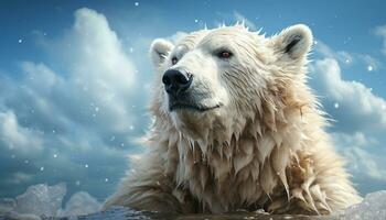 een schattig, pluizig zoogdier in de arctisch, omringd door sneeuw gegenereerd door ai foto