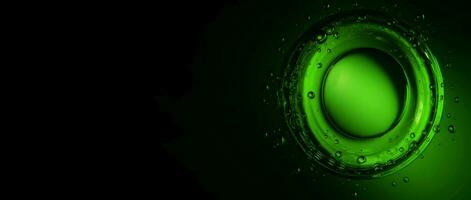 groen cirkel glas spandoek. genereren ai foto
