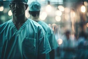 dokter gaan uit van operatie kamer na aan het doen chirurgie foto