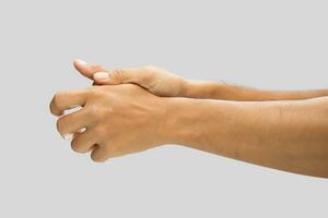 artritis van de vinger en duim gewricht. foto