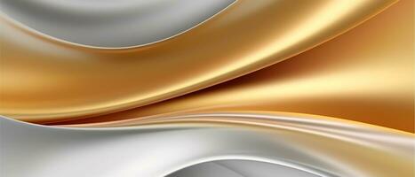 goud en wit golven abstract achtergrond, generatief ai foto