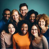 verscheidenheid - mensen van allemaal races en geslachten samen foto