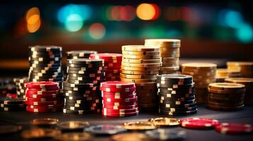 casino thema. gouden roulette wiel detailopname generatief ai foto