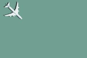 model- vliegtuig, vliegtuig Aan groen kleur achtergrond. foto