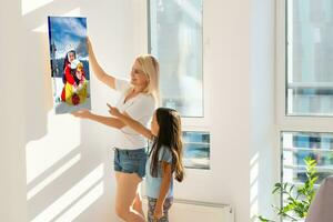 familie houdt houdt foto canvas Bij huis