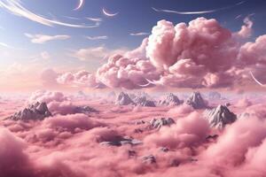 roze en blauw lucht achtergrond foto