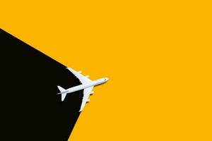 miniatuur vliegtuig reizen thema, 3d renderen foto