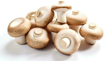 foto van champignons geïsoleerd Aan wit achtergrond. generatief ai
