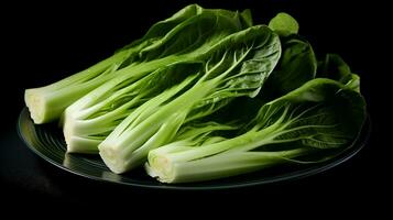 foto van bok choy Aan bord geïsoleerd Aan wit achtergrond. generatief ai