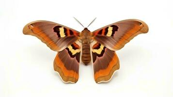 foto van mooi vlinder met bruin kleur geïsoleerd Aan wit achtergrond. generatief ai