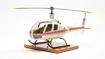 weergeven een 3d miniatuur Robinson r44. generatief ai foto