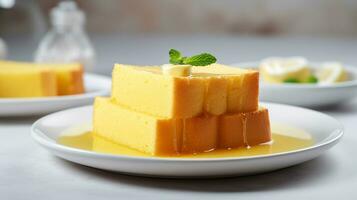foto van geel boter taart. generatief ai