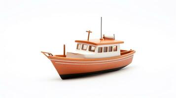 weergeven een 3d miniatuur boot. generatief ai foto