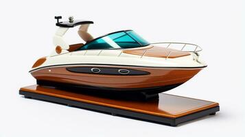 weergeven een 3d miniatuur speedboot. generatief ai foto