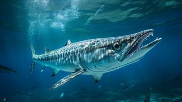 dieren in het wild fotografie van foto van barracuda. generatief ai