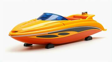 weergeven een 3d miniatuur speedboot. generatief ai foto