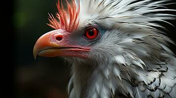 detailopname foto van een secretaris vogel op zoek ieder richting Aan oerwoud. generatief ai