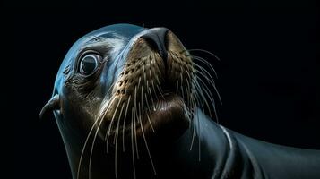 dieren in het wild fotografie van foto van zee leeuw. generatief ai