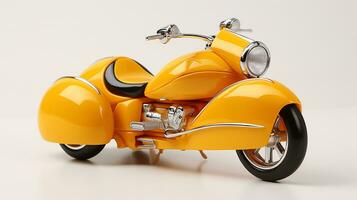 weergeven een 3d miniatuur motorfiets zijspan. generatief ai foto