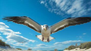 foto van een albatros onder blauw lucht. generatief ai