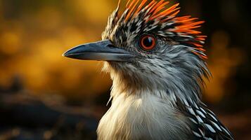 detailopname foto van een roadrunner op zoek ieder richting in de woestijn. generatief ai