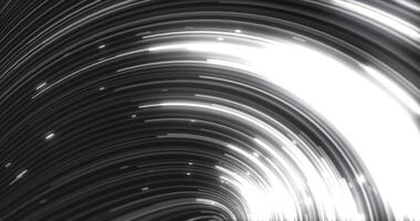 abstract energie zwart en wit wervelende gebogen lijnen van gloeiend magisch strepen en energie deeltjes achtergrond foto